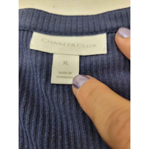 Charter Club Blouse Plain In Front But Floral Satin Print On The Back XL - Picture 7 of 8